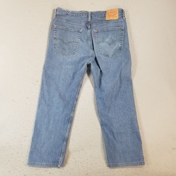 Levi's 505 jeans men's 36x26 regular fit blue stretch denim pants - Picture 6 of 13